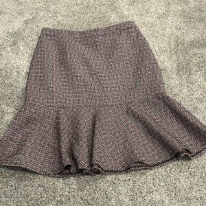 Kasper Elegant Tweed Flared Skirt - Black and Red
